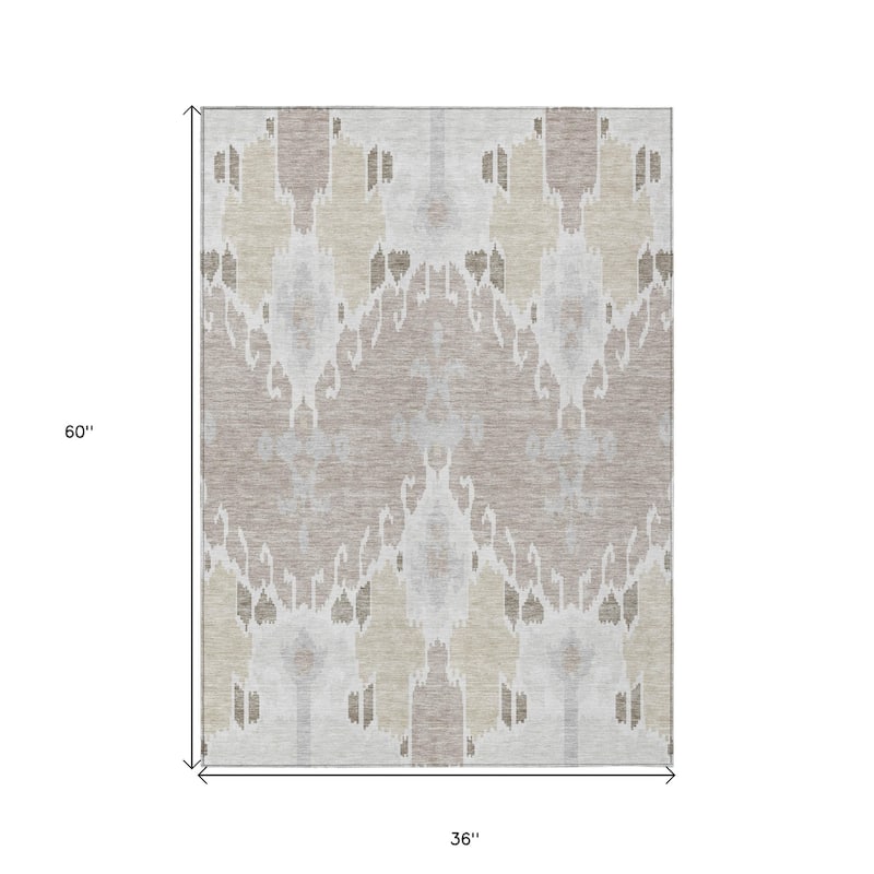 HomeRoots Ikat Transitional Rectangle Outdoor Rug