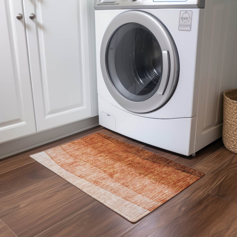 Machine Washable Indoor/ Outdoor Chantille Contemporary Ombre Rug - Paprika - 1'8" x 2'6"