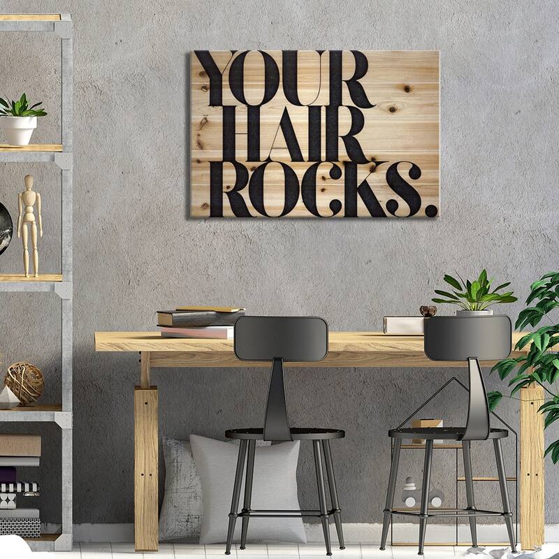 Your Hair Rocks Print On Wood by 33 Broken Bones - Multi-Color