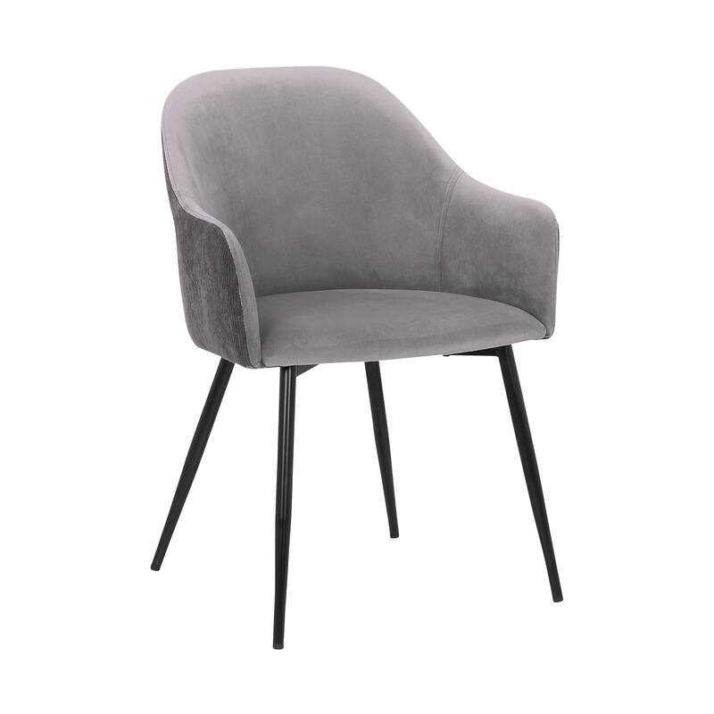 Pixie Two Tone Fabric Dining Room Chair with Black Metal Legs