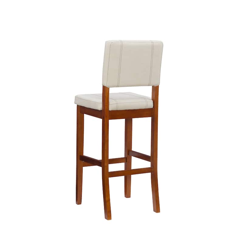 Linon Lombardy Faux Leather and Rubberwood Bar Stool