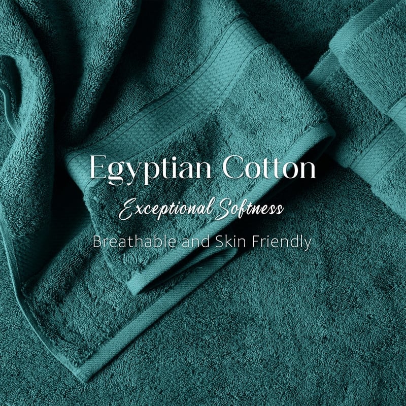 Superior Egyptian Cotton 6 Piece Towel Set Ultra Plush & Absorbent Bath, Hand & Face Towels, Heavyweight Spa Quality