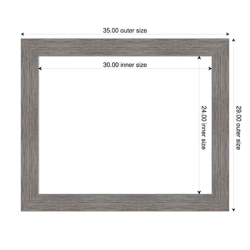 Amanti Art Pinstripe Plank Grey Framed Dry Erase Magnetic Board - 35 x 29 in