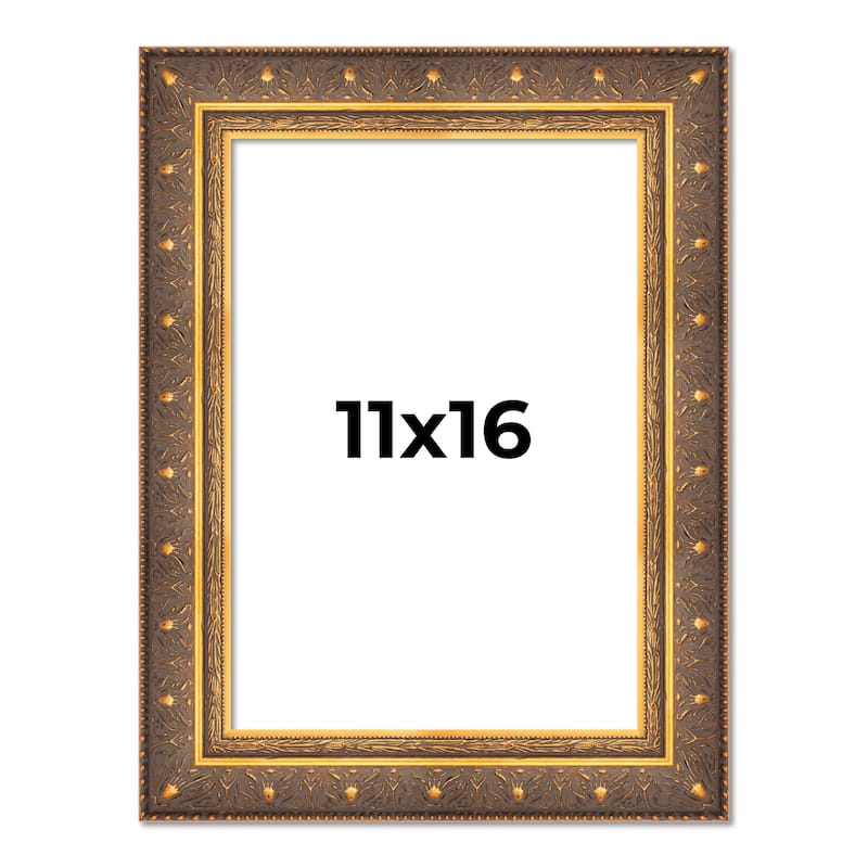 11x16 Frame Gold Real Wood Picture Frame