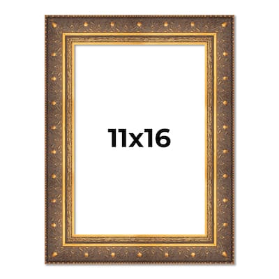11x16 Frame Gold Real Wood Picture Frame
