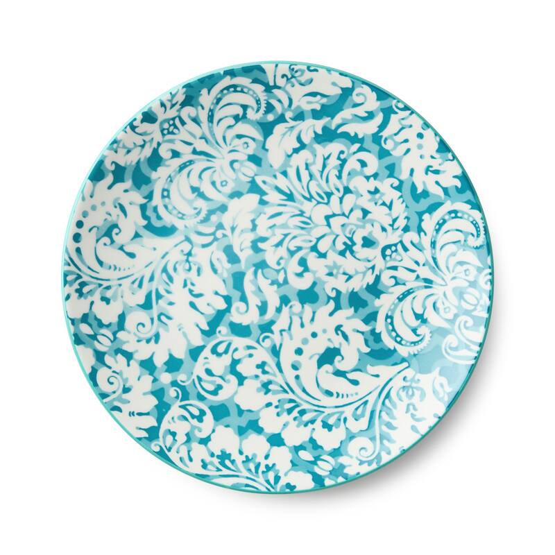 Certified International Pavillion 8.75" Salad/Dessert Plates, Set of 6 Assorted Designs - 8.75"L x 8.75"W x 1.00"H