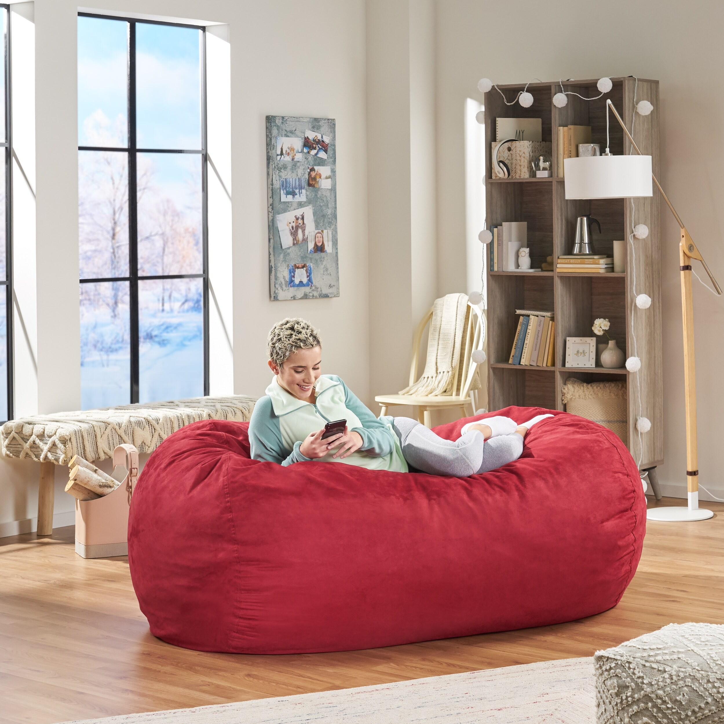 Christopher knight home on sale suede bean bag