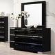 preview thumbnail 7 of 12, Furniture of America Benvolio Contemporary Black Wood LED 6-Piece Panel Bedroom Set with USB Port