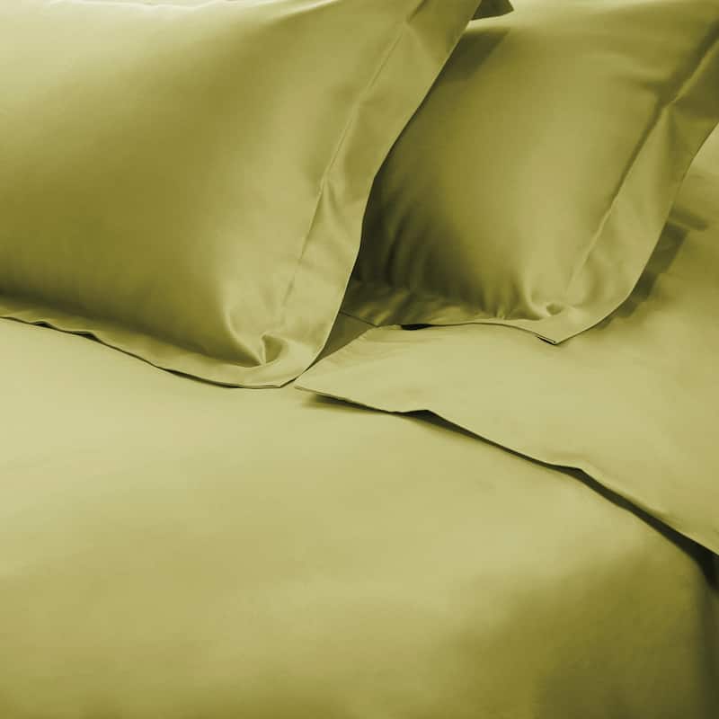 Superior Egyptian Cotton 650 Thread Count Solid Duvet Cover Set - Olive Green - King - Cal King
