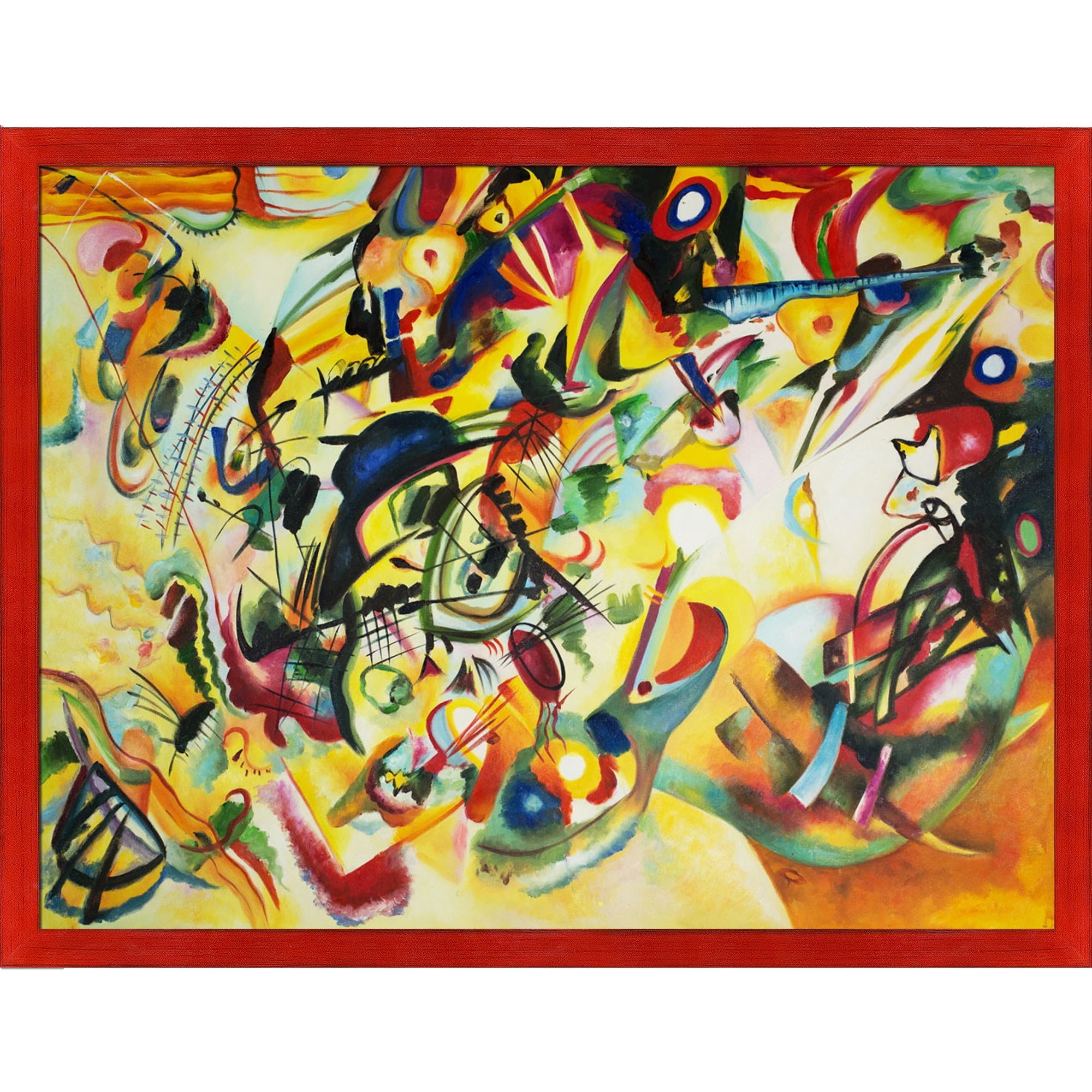 WASSILY KANDINSKY COMPOSITION VII OIL PAINT RE PRINT ON FRAMED CANVAS WALL ART H 