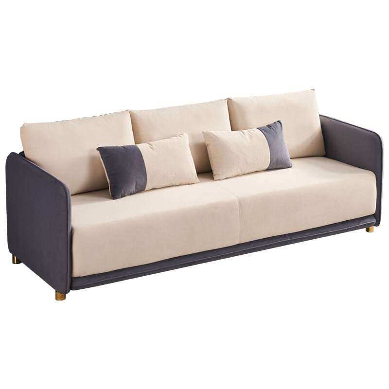 85.8" Deep Cushions Sofa, Recessed Arm Sofa, Cushion Back Sofa
