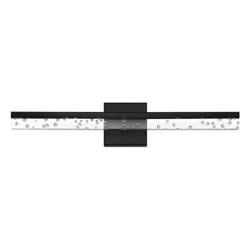 Baxter 22" 1-Light Modern Contemporary 360-Degree Rotatable Iron/Seeded Acrylic Integrated LED Vanity Light, by JONATHAN Y