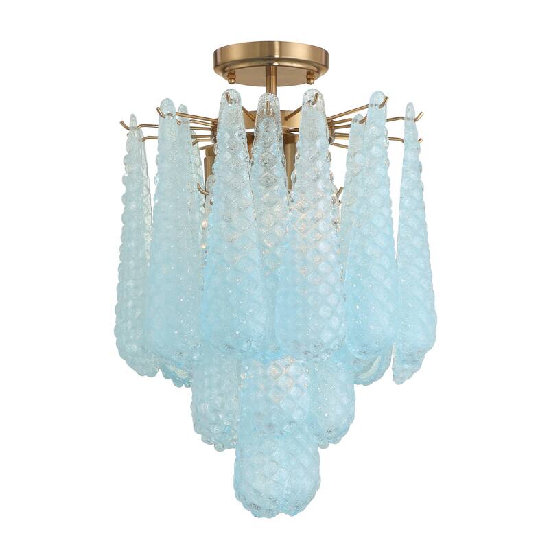 Crystorama Lighting Group OLL-6004_CEILING Ollie 4 Light 14" Wide - Aged Brass / Blue
