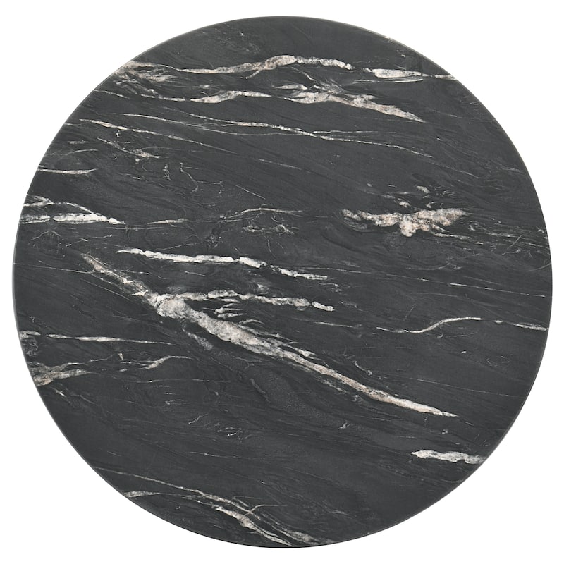 Skylark Round Marble-like Smart Top Coffee Table Black