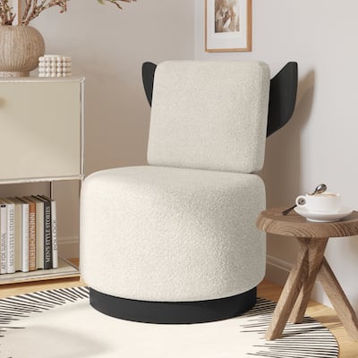 Corvus Dover Teddy Fabric Swivel Accent Chair 1pc