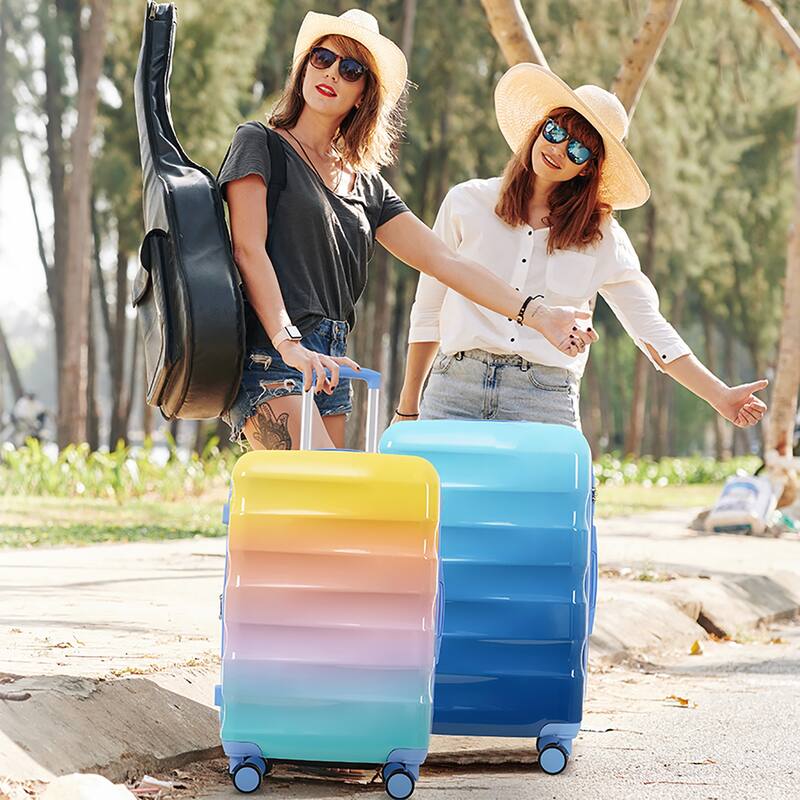 Stylish Luggage 3 Piece Set with Expandable Storage, Spinner Wheels and Combination Lock, for Travel