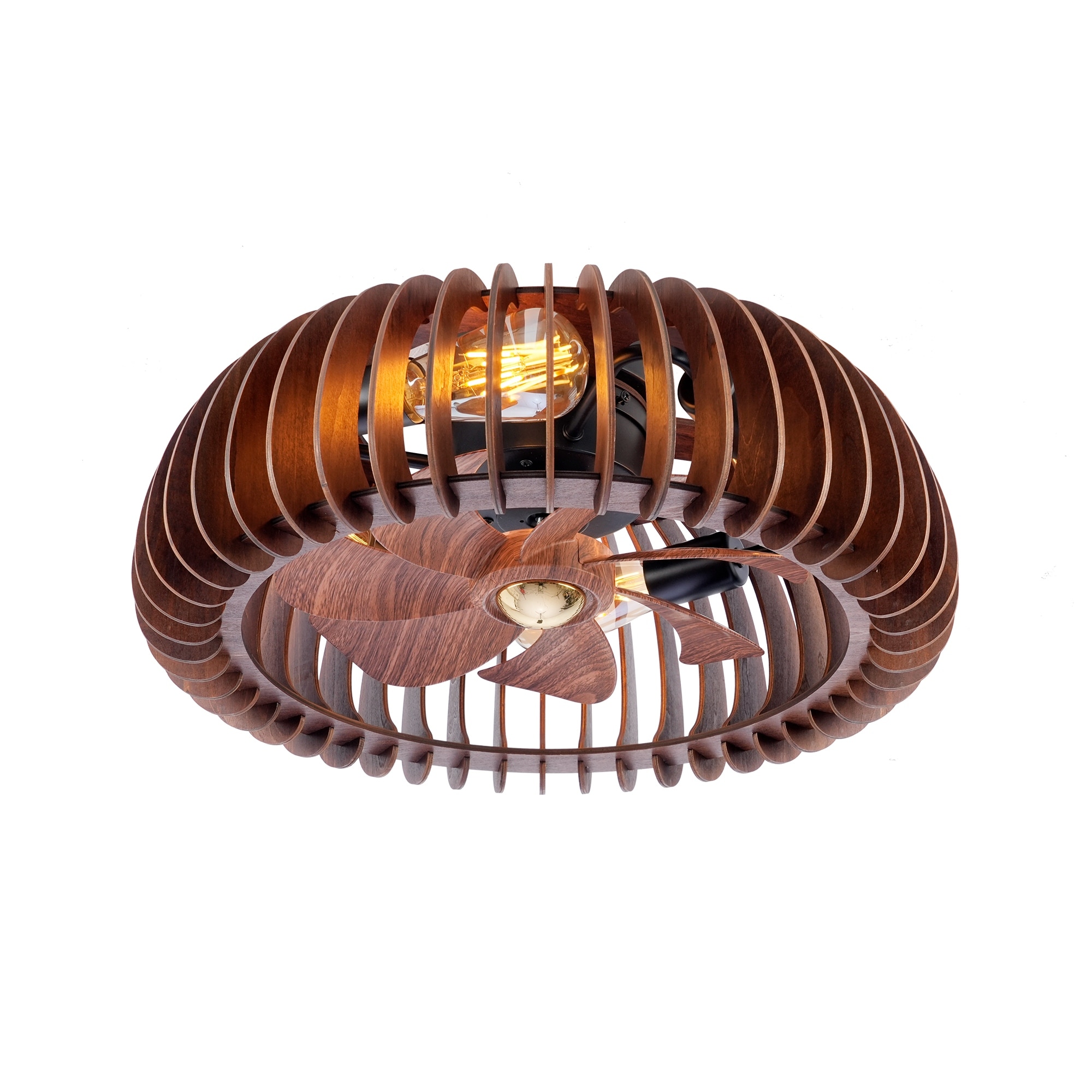 20"Semicircle Modern Flush Mount Fan Light,Ceiling Fans with Lights(NO INCLUDED BULBS)and Remote Control,6 Speeds,Quiet DC Motor