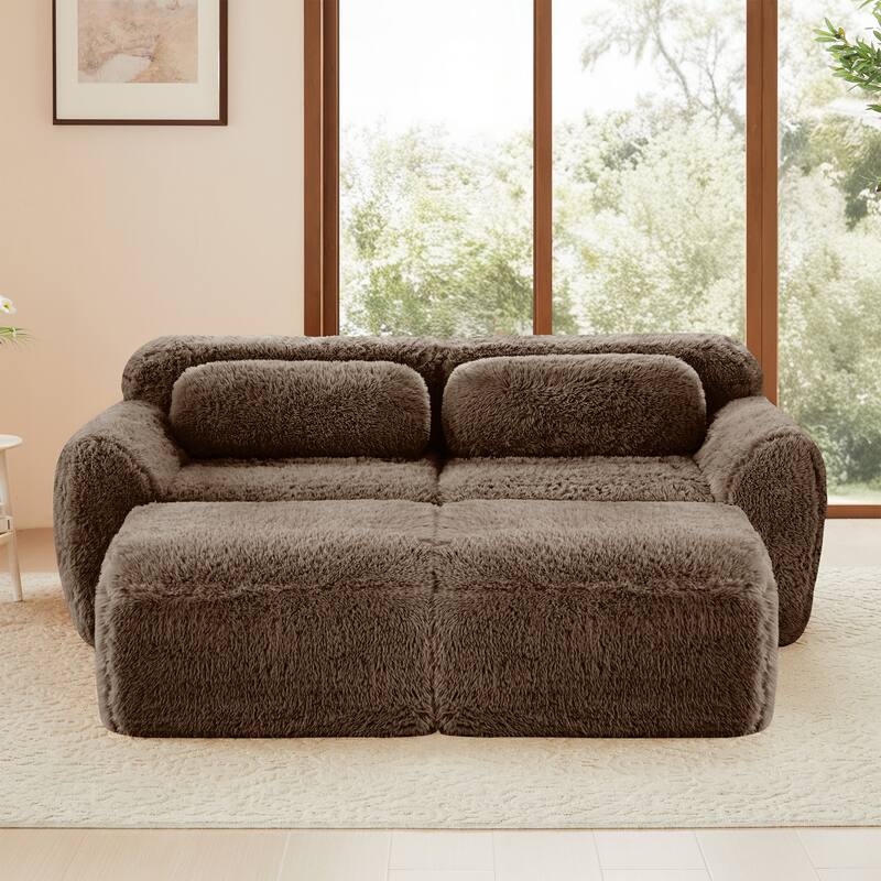 Anmytek Modular Sectional Sofa with Chaise - No Assembly Required, Plush Fabric