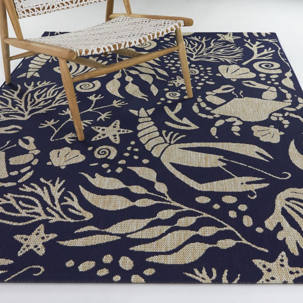 Ariel Tropical Coastal Area Rug