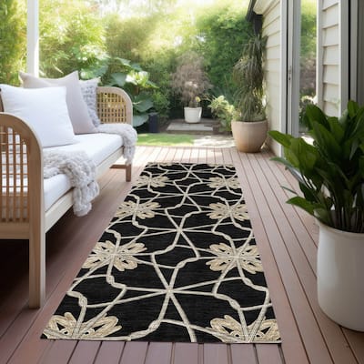 Machine Washable Indoor/ Outdoor Chantille Contempoary Whimsy Rug