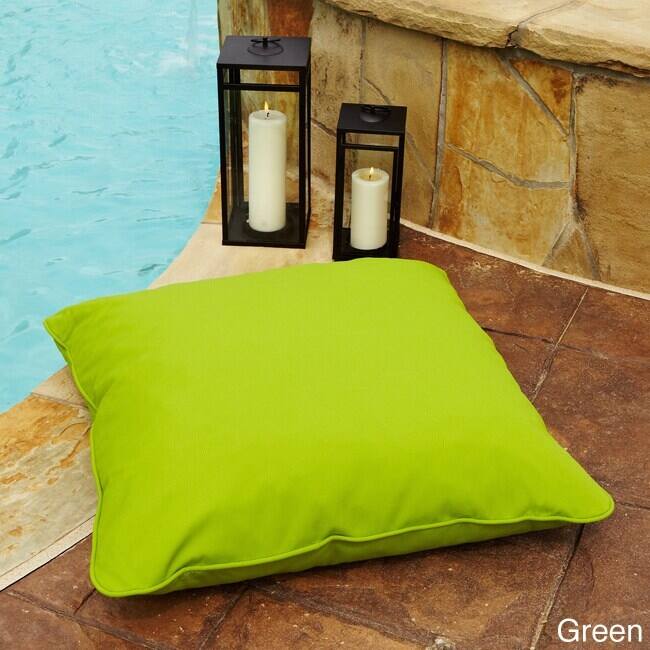 Sorra Home Sunbrella Indoor/ Outdoor 26-inch Square Floor Pillow - Green