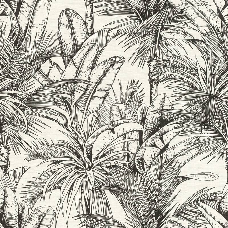 Advantage Serra White Palm Wallpaper - White