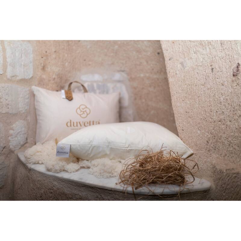 Danny Wool Filled Cool Sleeping Pillow with 100% Cotton Cover Protector,Size 20"x26"