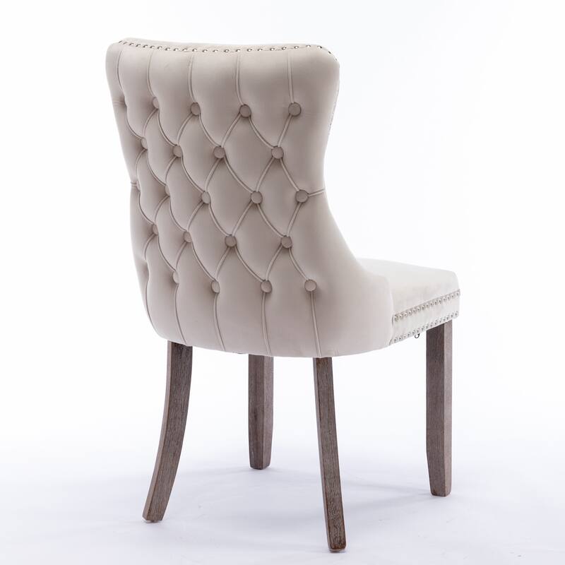 Set of 2 Modern Upholstered Accent Armless Tufted Dining Chairs