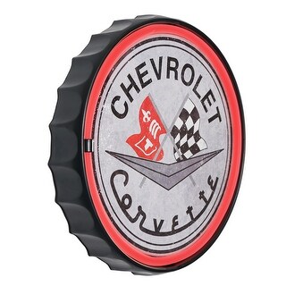 Licensed Chevrolet Bottle Cap Shaped Neon LED Rope Wall Sign (12.5 ...