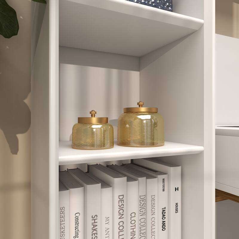 CosmoLiving by Cosmopolitan Gold Glass Living Room Decorative Jars with Metal Lids (Set of 2)