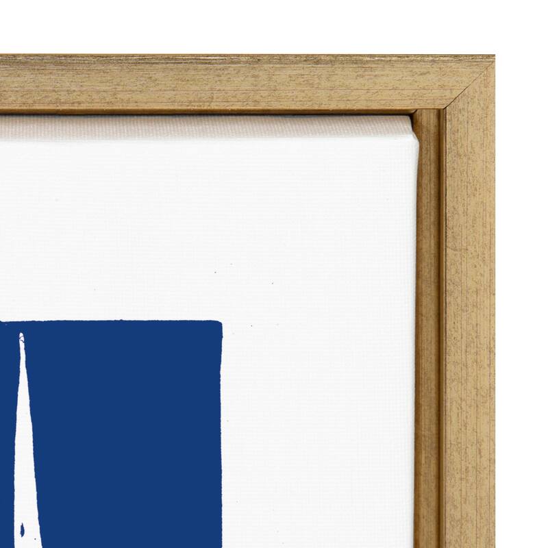 Kate and Laurel Sylvie Tribal Indigo Framed Canvas by Statement Goods