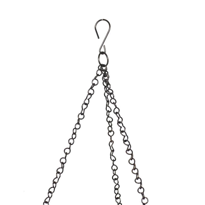 Black, Gold or Silver Metal Indoor Outdoor Hanging Dome Wall Planter with Chain (Set of 2)