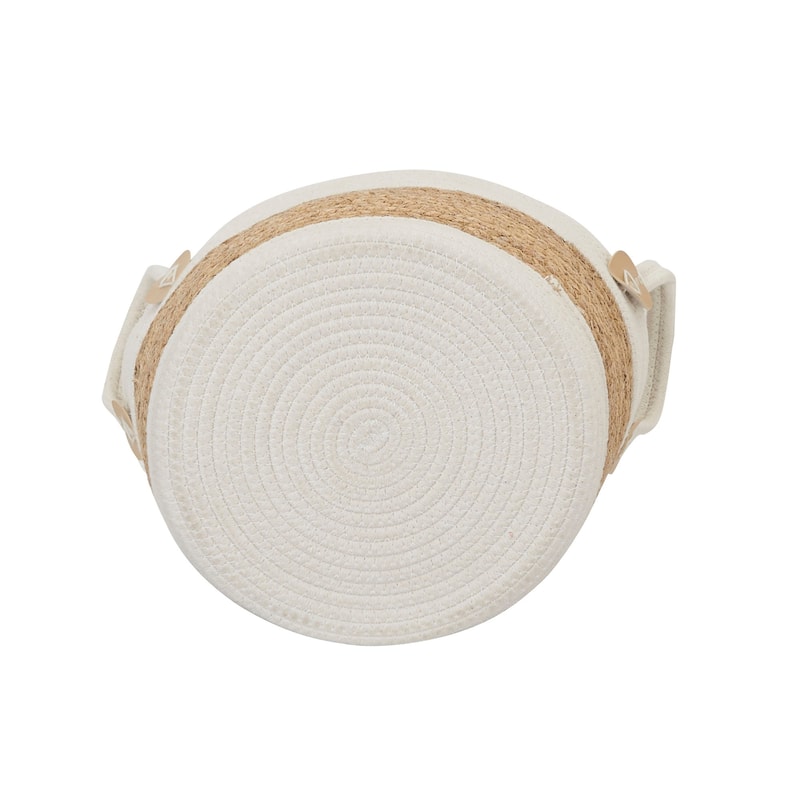Household Essentials Two-Toned Corn and Hyacinth Wicker Basket, White and Natural - Natural
