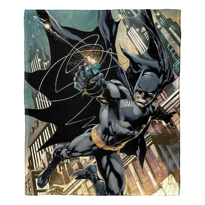 DC Comics Batman Swinging In Silk Touch Throw Blanket
