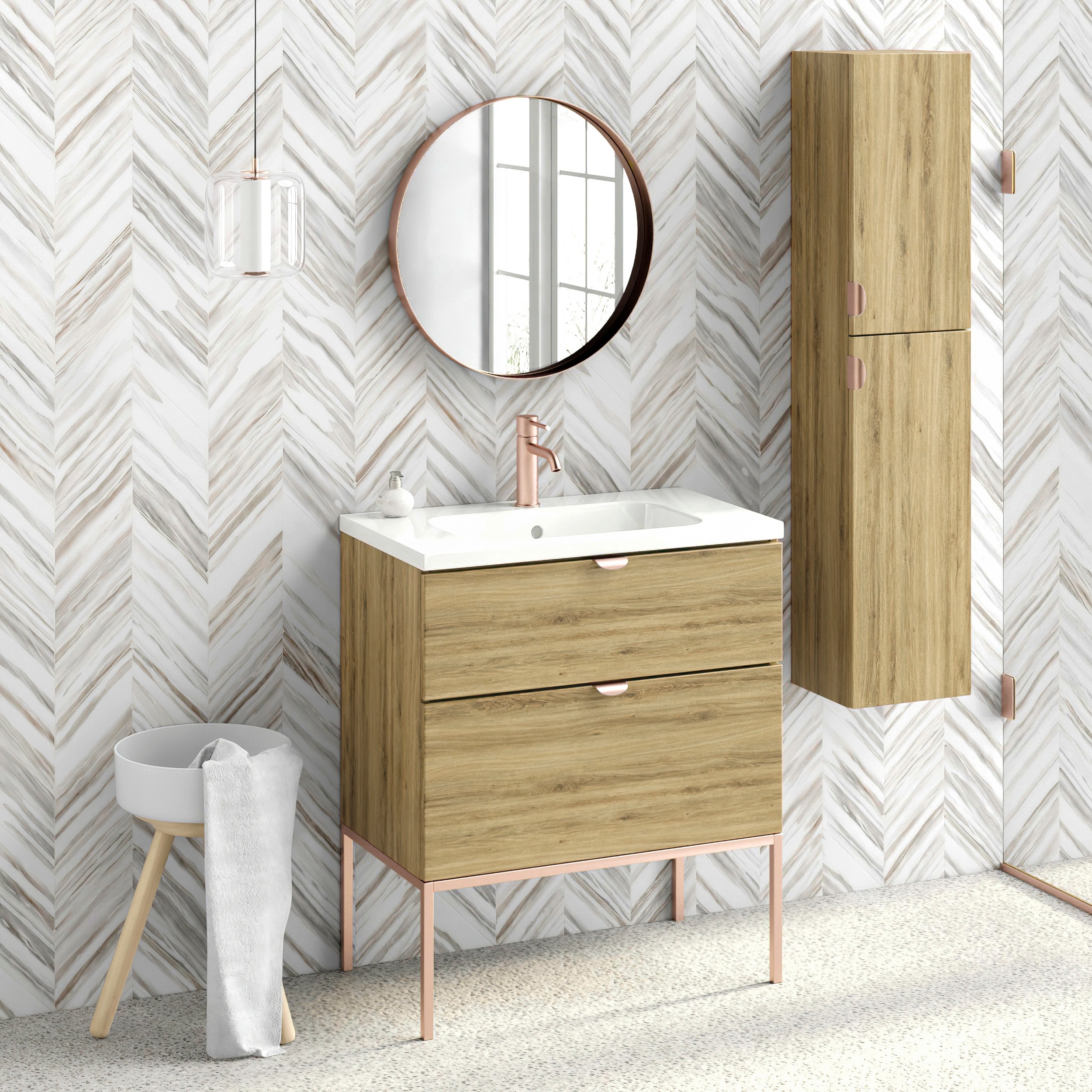 32 Bathroom Vanity Cabinet Ceramic Sink Aspen W32 X H35 X D18 In Wf440 Ginger Oak On Sale Overstock 31507213