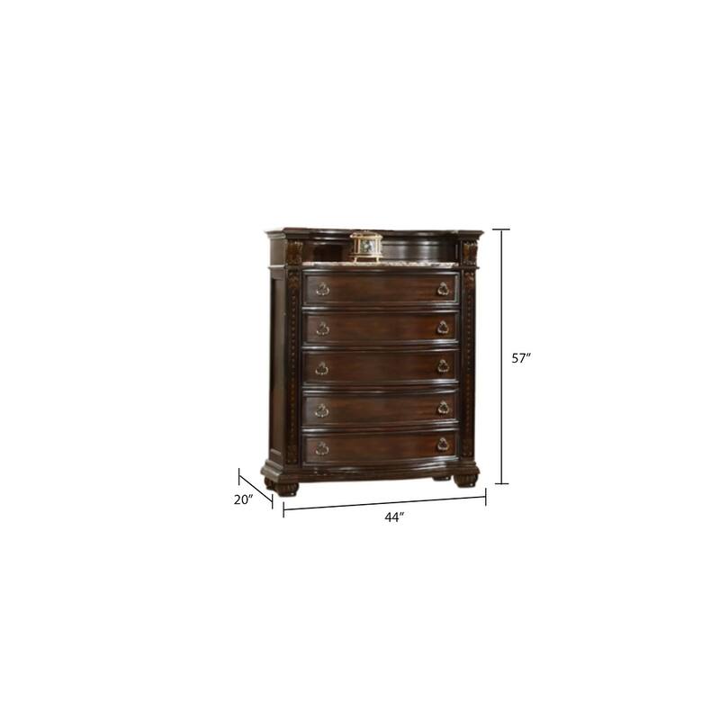 Roma Traditional Style 5-Drawer Chest Made with Wood