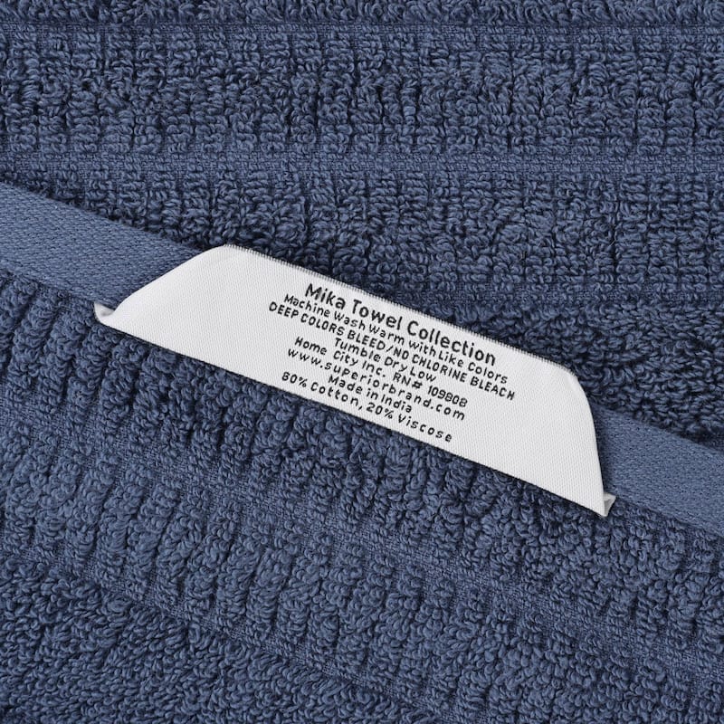 Superior Mika Smart Twist Viscose Cotton Blend Face Towels Washcloths, Set of 12