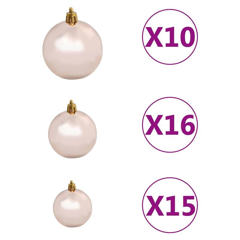 vidaXL Artificial Christmas Tree LED&Ball Set&Flocked Snow Decoration PVC&PE