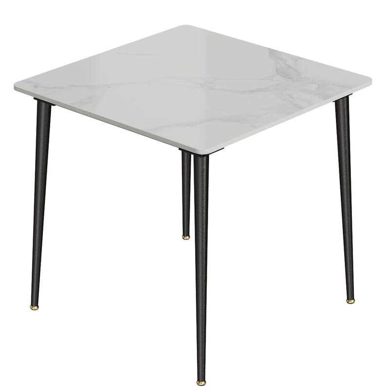 31.5" Square Artificial Marble Top Kitchen Dining Table - White/Grey