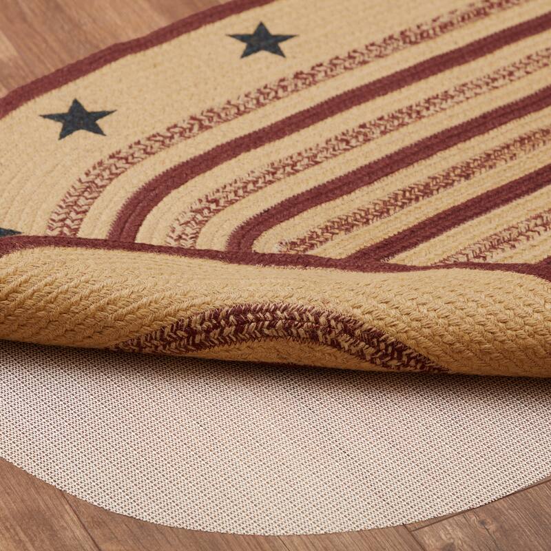 Potomac Jute Rug Oval Stencil Stars w/ Pad 27x48 - 27" x 48" Oval