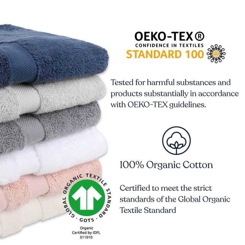 Delara Organic Cotton Luxuriously Plush Bath Towel, GOTS & OEKO-TEX Certified, 650 GSM Long Staple, Quick Dry & Ultra-Absorbent