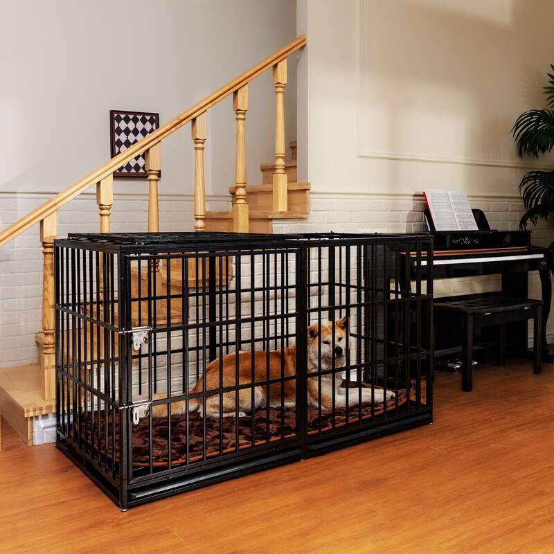 61" Extra Large Heavy Duty Dog Crate Dog Cage Strong Metal Dog Kennels and Pens Crates for Large Dogs
