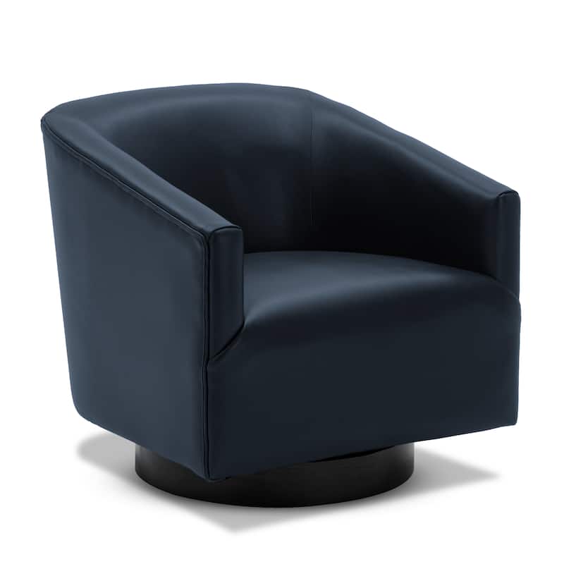 Gilbert Wood Base Swivel Chair by Greyson Living - Midnight Blue