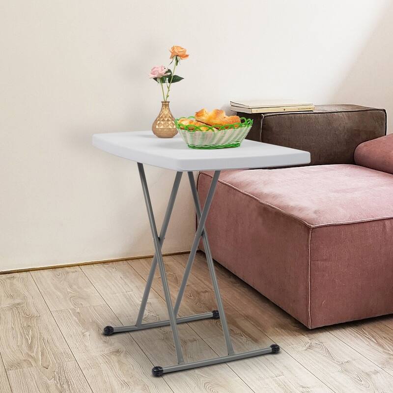Karlhome 30'' HDPE Adjustable Folding Table Bed Bath & Beyond 36259369