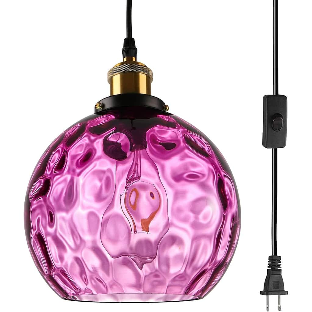Bohemian hanging light purple pendant light glass chandelier light