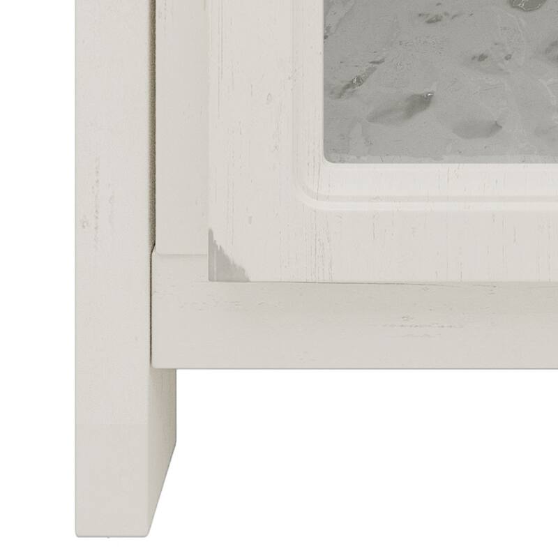 31" Farmhouse Bathroom Vanity with Ceramic Sink, Vintage Rustic Bathroom Cabinet with Bronze Pulls and 2 Soft-Closing Doors