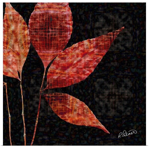 "Red Leaf Pattern" Poster Print