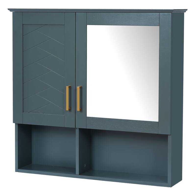 2-in-1 Bathroom Mirror Cabinet, 30 inch Wall Mounted Medicine Cabinet with Adjustable Shelves & Soft Close Doors