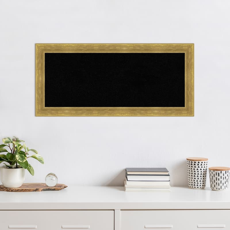 Angled Gold Wood Framed Black Corkboard Bulletin Board, Organization Board, Pin Board