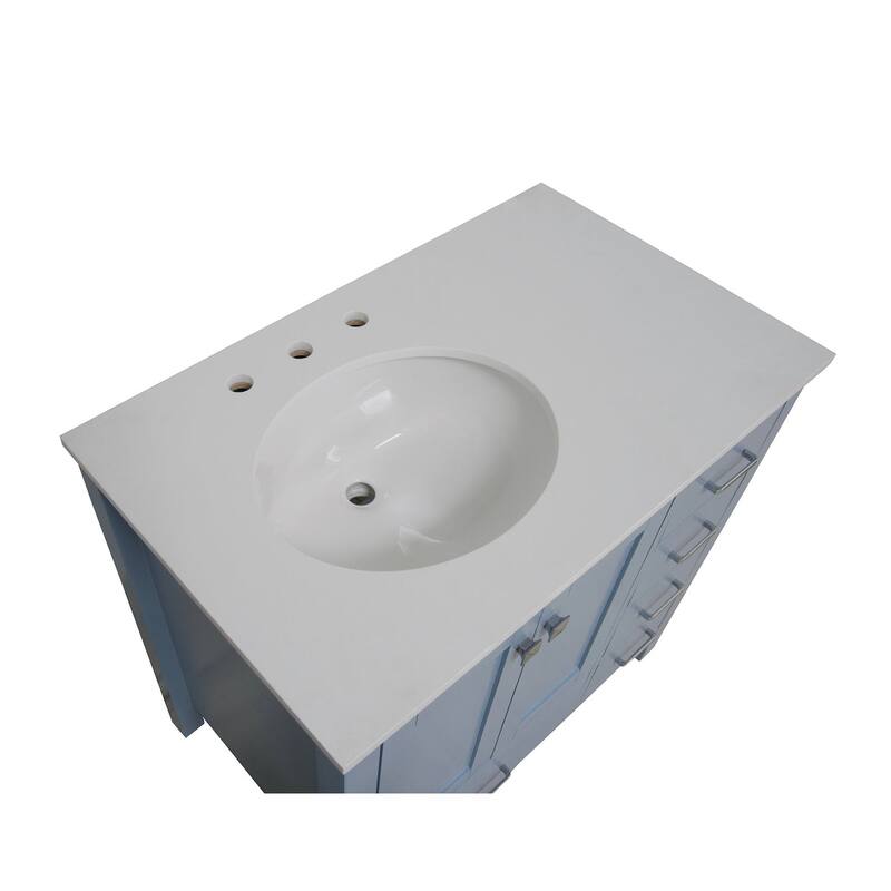 KitchenBathCollection Horizon 36" Bathroom Vanity with Engineered White Top
